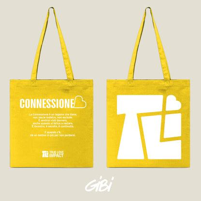 Shopping bag Gibi Merch Shopper 1 in colore senape con manici resistenti e logo visibile, ideale per acquisti quotidiani.