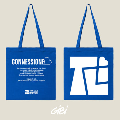 Shopper Gibi Merch con design Royald, grande borsa di tela con manici robusti e stampa colorata, ideale per shopping e uso quotidiano.