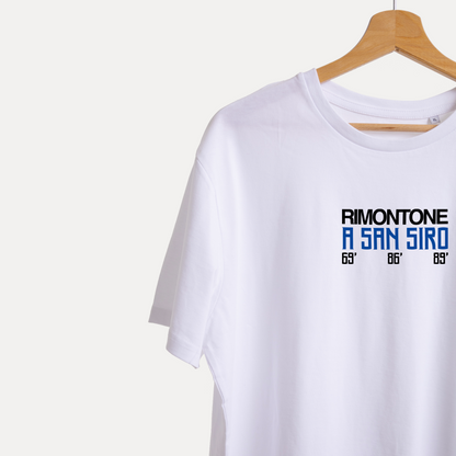 Maglietta RIMONTONE A SAN SIRO di Gibi Merch con dettagli di cuciture visibili, tessuto morbido e design sportivo.