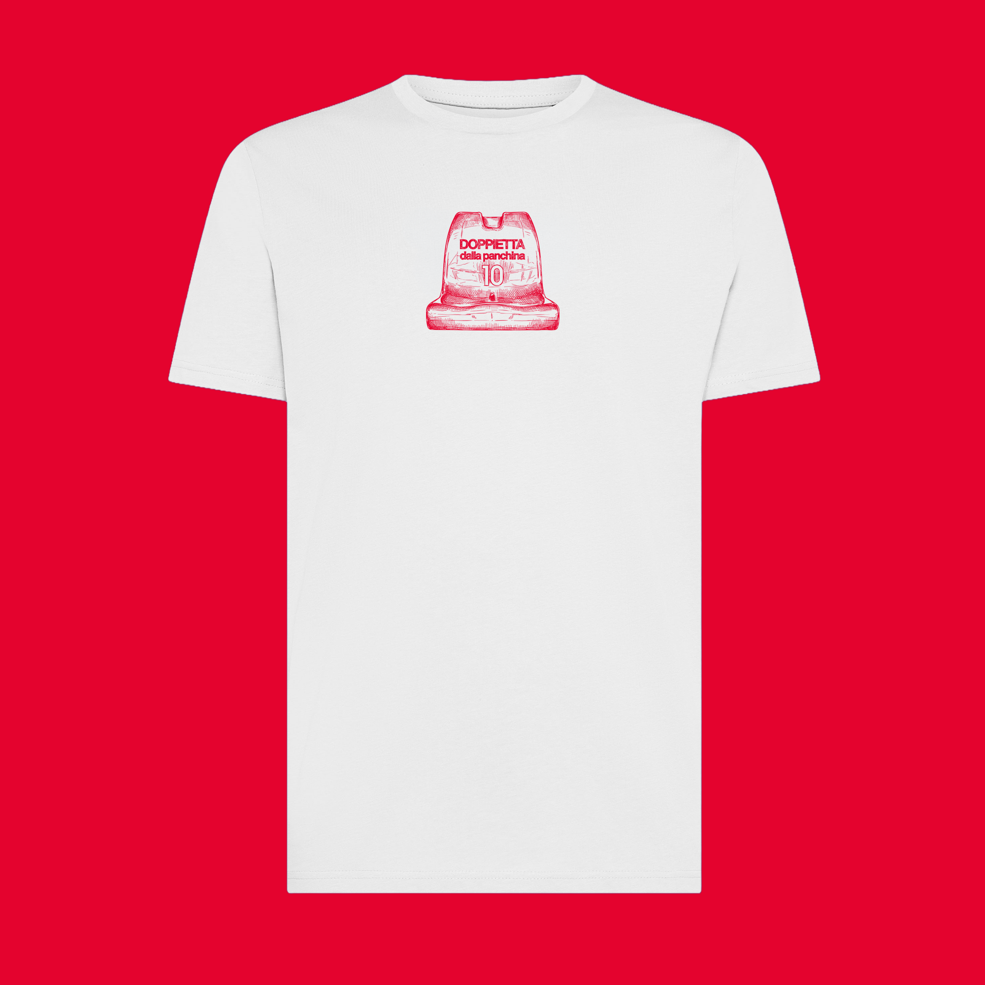 Maglietta Gibi Merch DOPPIETTA DALLA PANCHINA con grafica originale, tessuto comodo e stile sportivo.