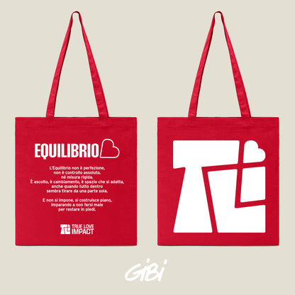 Borsa shopper rossa Gibi Merch con manici robusti e design elegante, ideale per uso quotidiano e shopping.