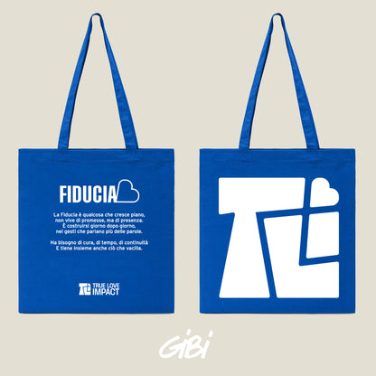 Borsa shopper Gibi Merch Fiducia Royal in tessuto resistente con manici robusti e stampa elegante in stile moderno