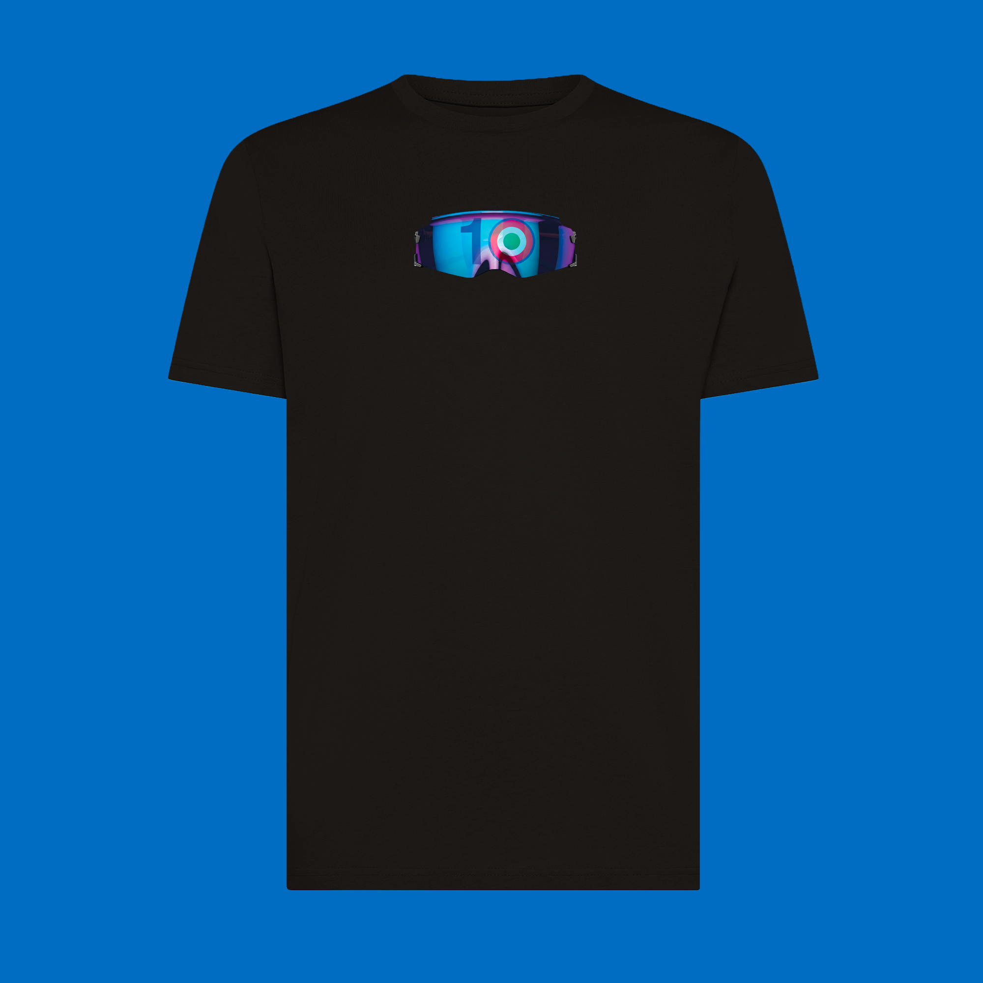 Maglietta Gibi Merch CAMP10NI con stampa digitale fronte, stile casual e comodo, visuale frontale del prodotto.