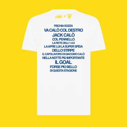 T-shirt Gibi Merch OLIO SU TELA con stampa Frosinone, maglietta casual in cotone con design artistico, vista frontale.