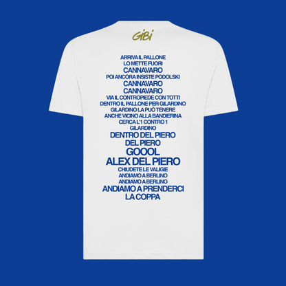 T-shirt Gibi Merch con stampa retro con scritta "Chiusete le valigie" in stile digitale, cotone morbido e comodo.