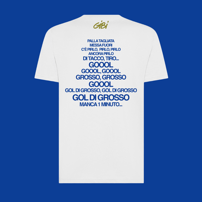 Maglietta Gibi Merch Goal di Grosso con stampa digitale retro, tessuto comodo e design sportivo, ideale per tifosi e appassionati di calcio.