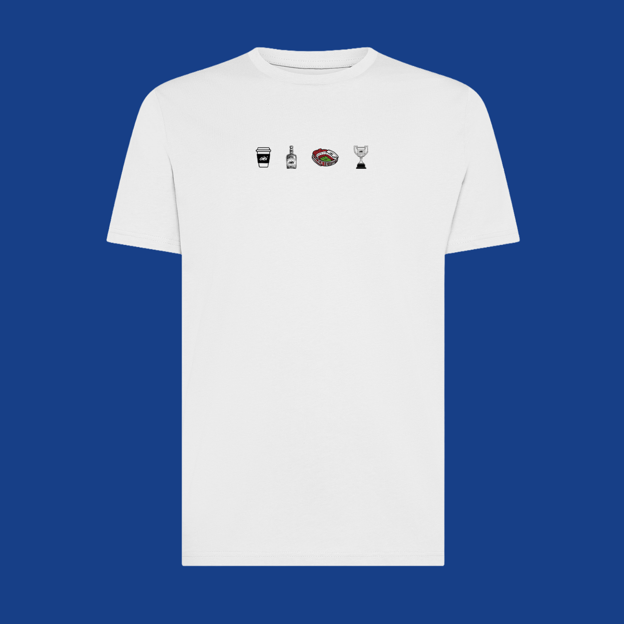 Maglietta Gibi Merch "LLÈVAME A SEVILLA" con stampa grafica di Sevilla, tessuto cotone, visibile fronte del T-shirt bianco.