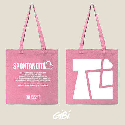 Shopper Gibi Merch rosa con manici in tessuto, elegante e spaziosa, ideale per la spesa e l'uso quotidiano.