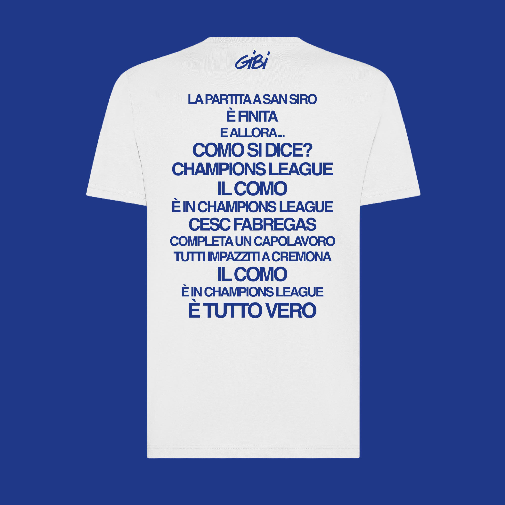 T-shirt Gibi Merch "È TUTTO VERO" con stampa digitale retro, tessuto morbido e comodo, vista frontale del prodotto.