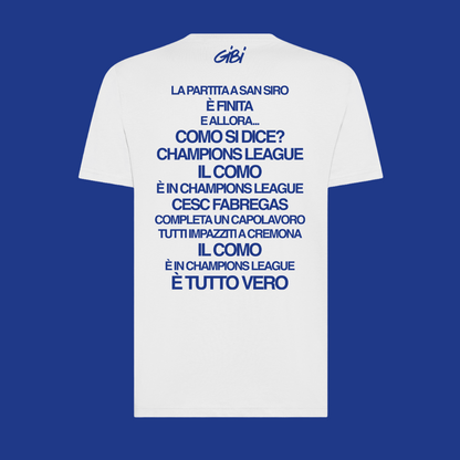 T-shirt Gibi Merch "È TUTTO VERO" con stampa digitale retro, tessuto morbido e comodo, vista frontale del prodotto.