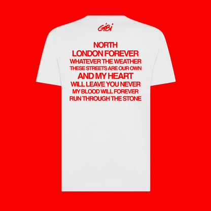Maglietta Gibi Merch "Whatever the Weather" con grafica digitale retrò, tessuto morbido e comodo, visibile sulla maglietta.