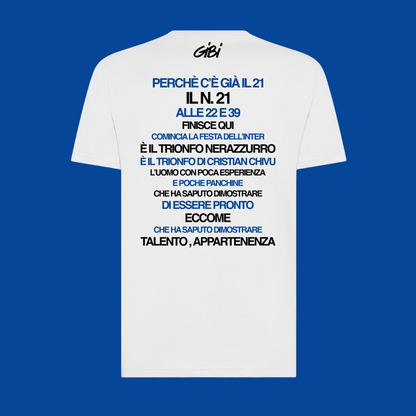 T-shirt Gibi Merch IL N.21 con stampa retro vintage, tessuto morbido e comodo, vista frontale del design con logo e dettagli.