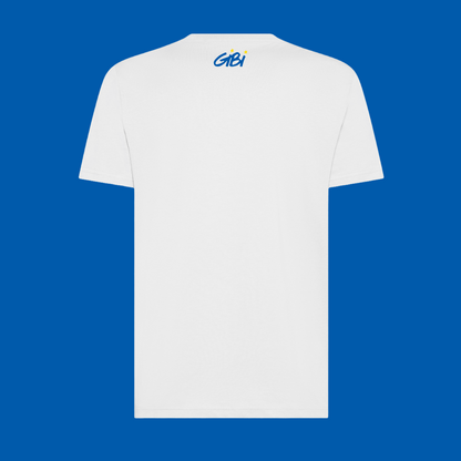 Maglietta INTER CAMPEÓN di Gibi Merch con logo retrò digitale, mostra il design frontale con dettagli colorati e stile sportivo.